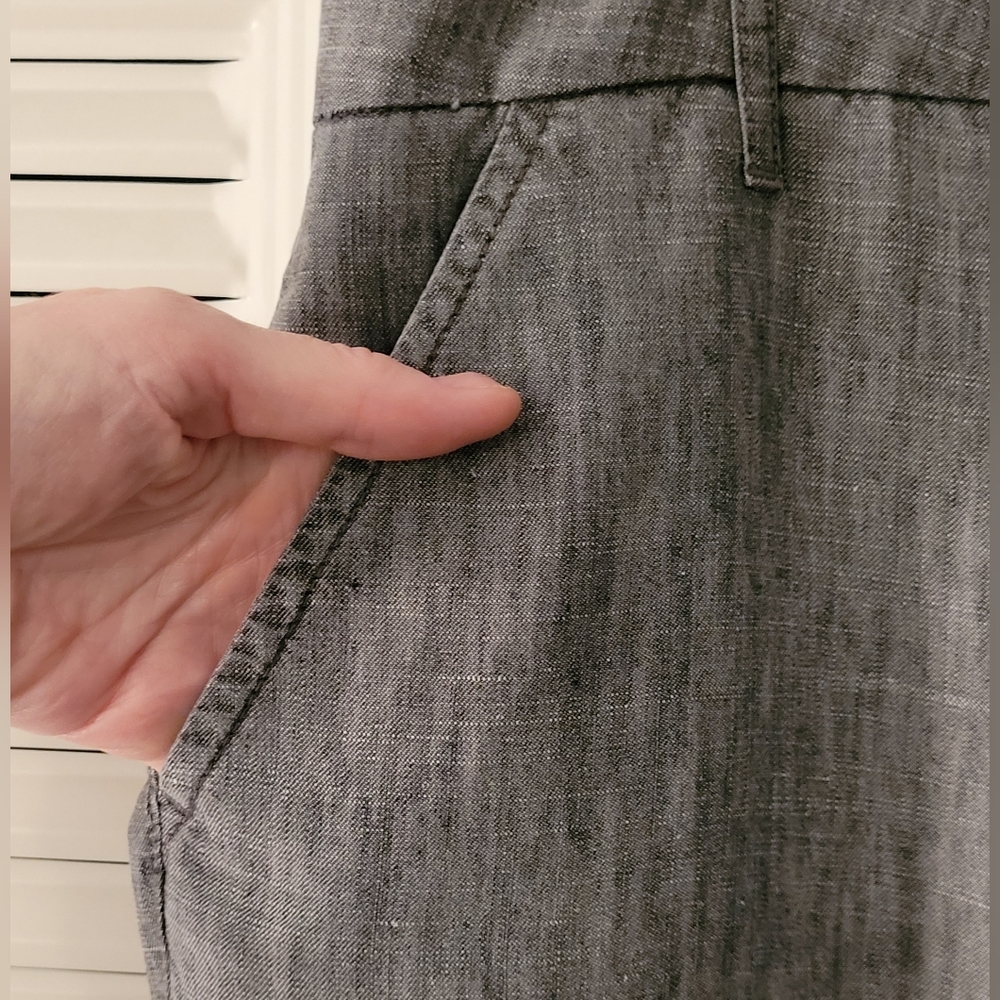 NEW Level 99 Tanya High Rise Flare Tencel Linen Trouser Pants Gray Size 30 - Picture 3 of 7